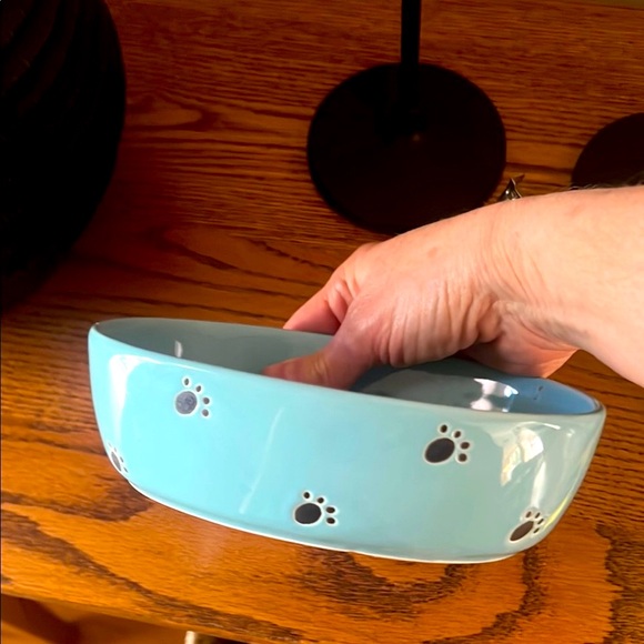 Blue Cat Bowl with Cartoon Design - Picture 5 of 6